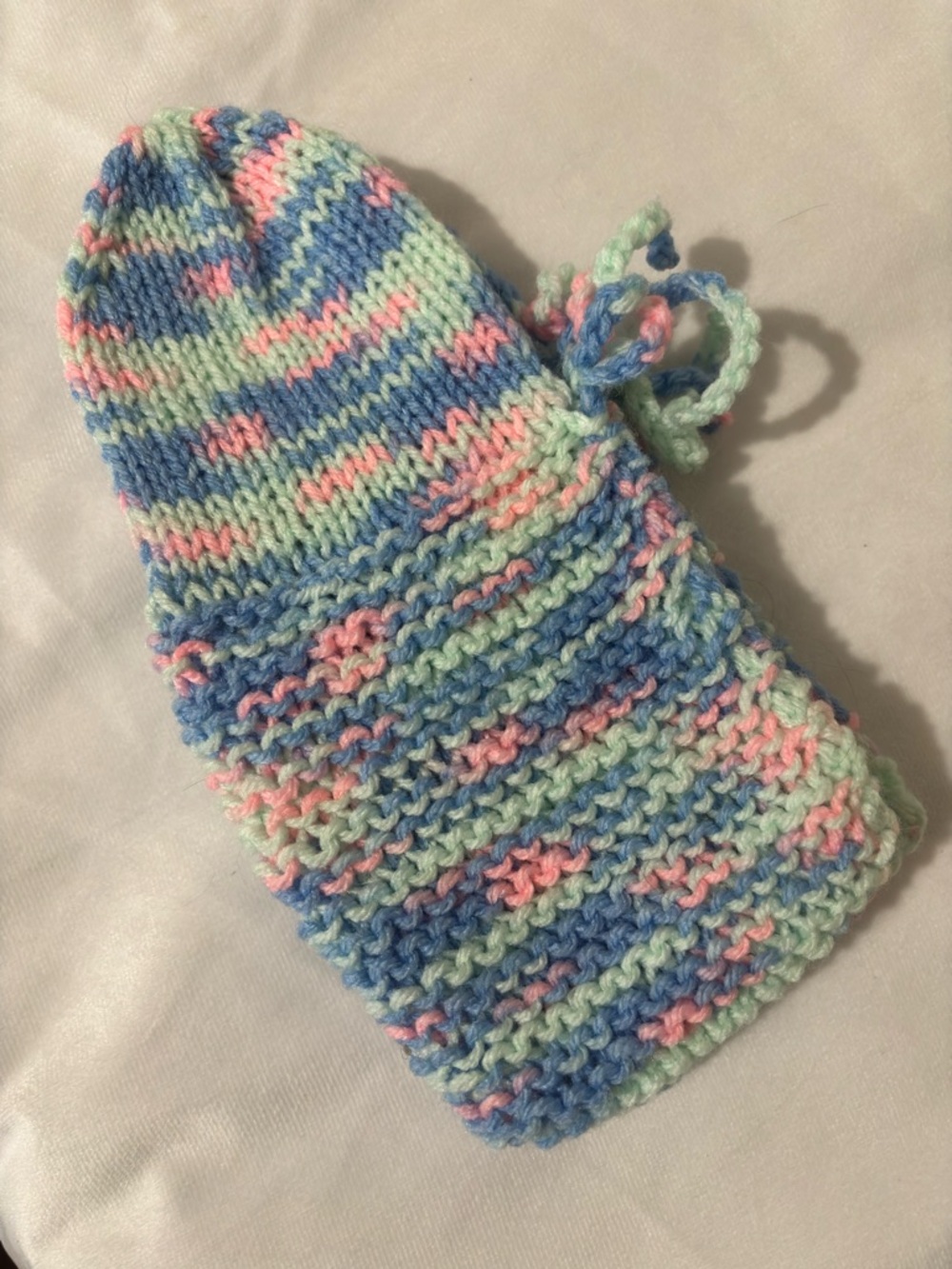 Handmade Knit Booties in Pastel Blue, Pink & Mint Girls size 5.5 - Picture 5 of 5